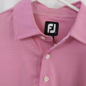 FOOTJAY FJ MENS ATHLETIC POLO SHIRT FINE STRIPED L